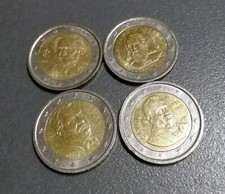 4 monete da 2 euro ,circolate